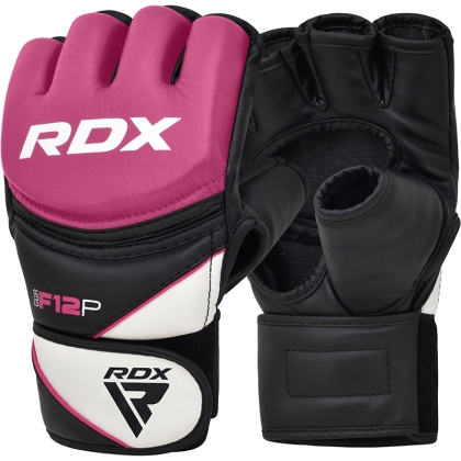 RDX F12 Medium Pink Leather X Ladies MMA Gloves