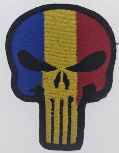 ROMANIA SKULL EMBROIDERED BADGE