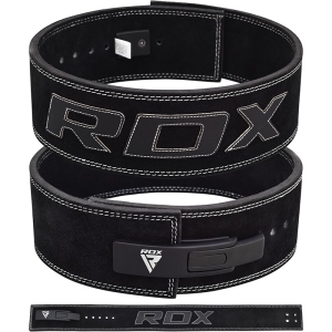 RDX 10mm Large Black Leather Powerlifting Belt